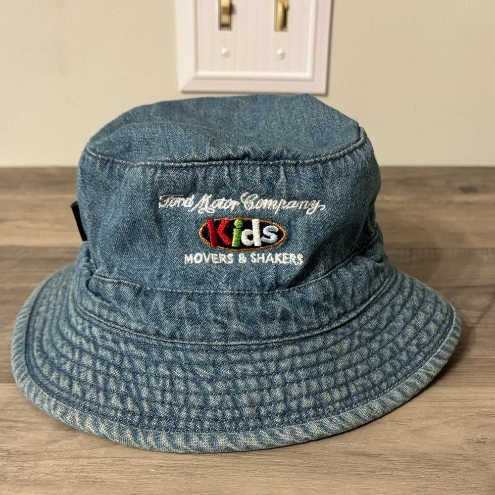 RARE Ouray Ford Motor Company Kids Denim Bucket Hat w/Embroidered Logo PRE OWNED